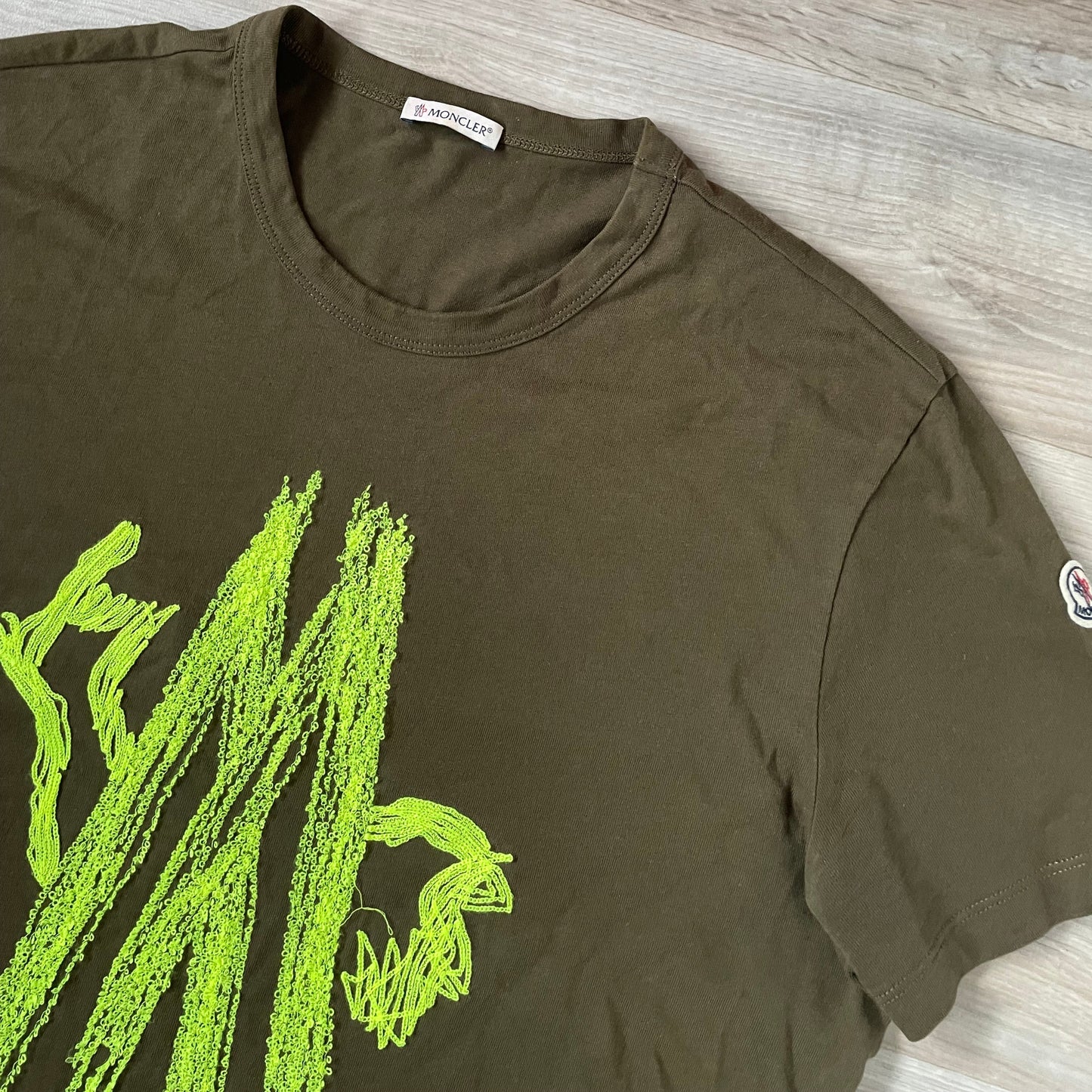 Khaki Moncler tee- L