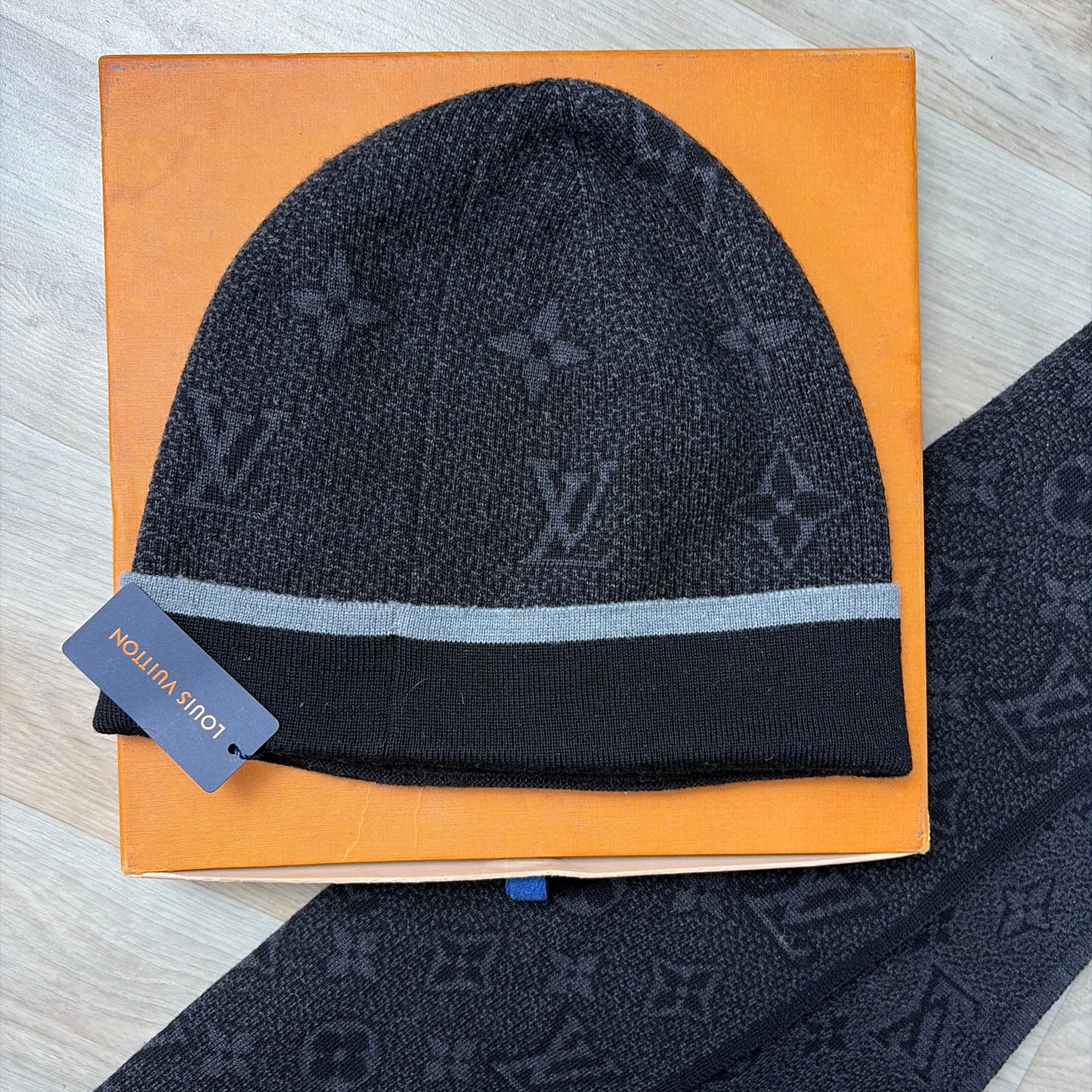 Louis Vuitton Monogram Eclipse Hat and Scarf